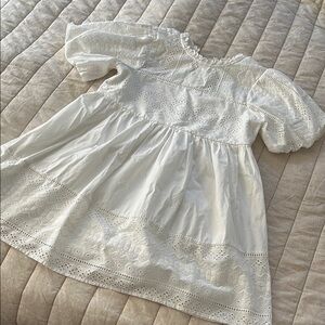 Forever That Girl Anthropologie Puff Sleeve Lace Babydoll Mini Dress